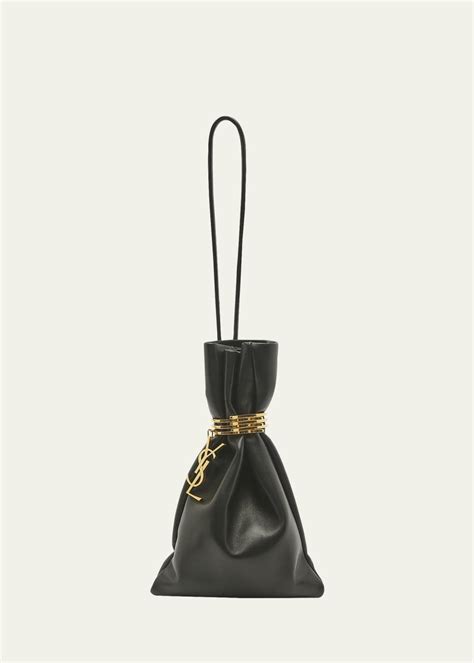 Saint Laurent Lambskin Leather YSL Monogram Evening Pouch